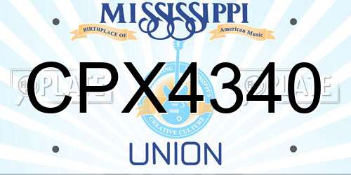 CPX4340 Mississippi License Plate
