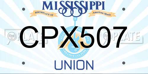 CPX507 Mississippi License Plate