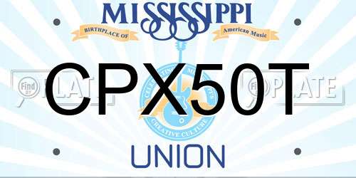 CPX50T Mississippi License Plate