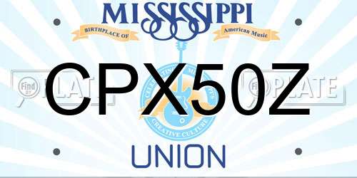 CPX50Z Mississippi License Plate