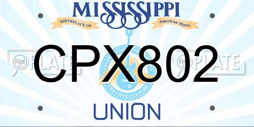 CPX802 Mississippi License Plate