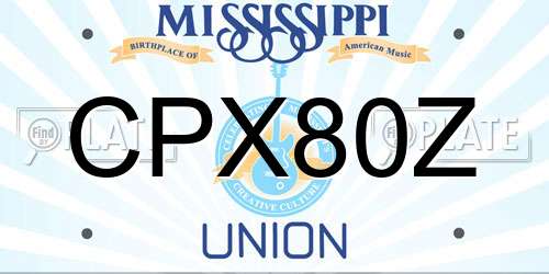 CPX80Z Mississippi License Plate