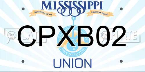 CPXB02 Mississippi License Plate