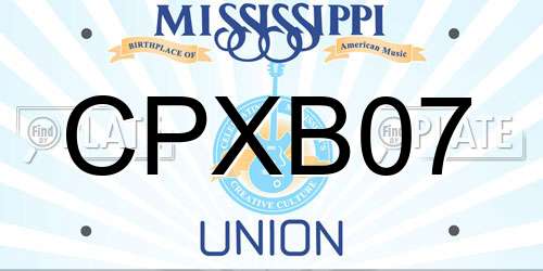 CPXB07 Mississippi License Plate