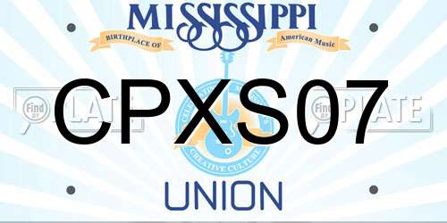 CPXS07 Mississippi License Plate