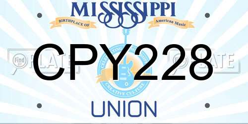 CPY228 Mississippi License Plate