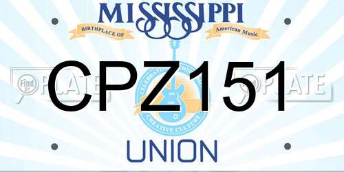 CPZ151 Mississippi License Plate
