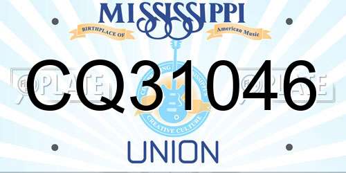 CQ31046 Mississippi License Plate