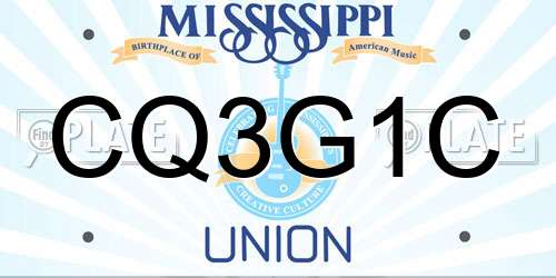 CQ3G1C Mississippi License Plate