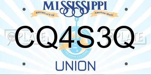 CQ4S3Q Mississippi License Plate
