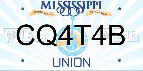 CQ4T4B Mississippi License Plate