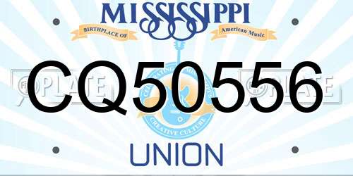 CQ50556 Mississippi License Plate