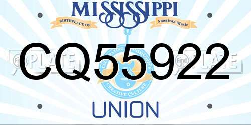 CQ55922 Mississippi License Plate