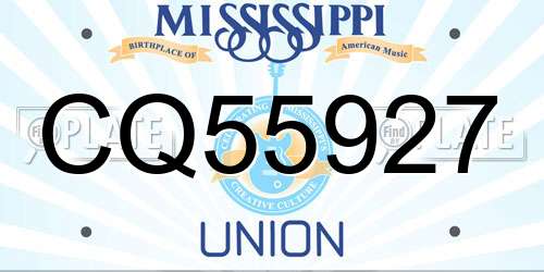 CQ55927 Mississippi License Plate