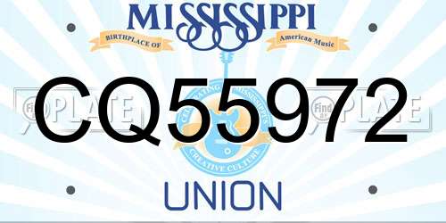 CQ55972 Mississippi License Plate