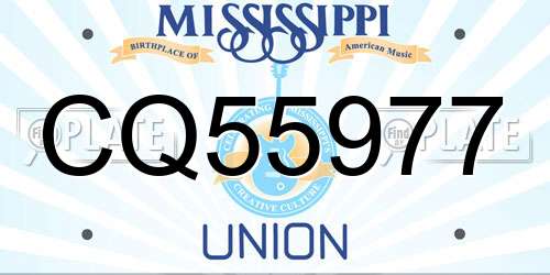 CQ55977 Mississippi License Plate