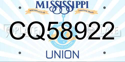 CQ58922 Mississippi License Plate