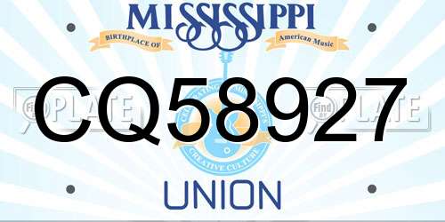 CQ58927 Mississippi License Plate