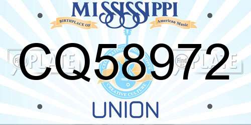CQ58972 Mississippi License Plate