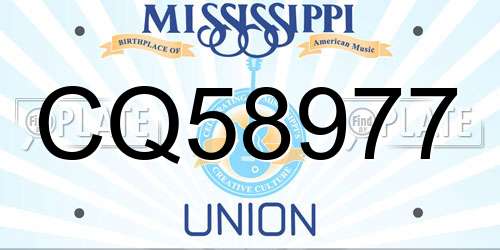CQ58977 Mississippi License Plate