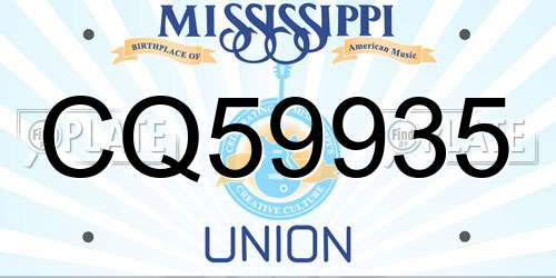 CQ59935 Mississippi License Plate