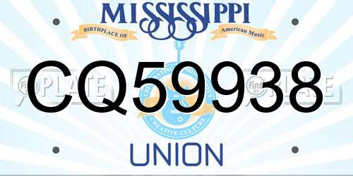 CQ59938 Mississippi License Plate