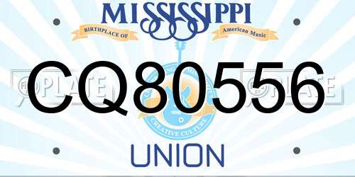 CQ80556 Mississippi License Plate