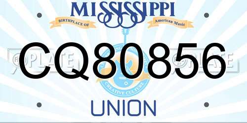 CQ80856 Mississippi License Plate