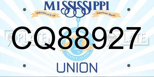 CQ88927 Mississippi License Plate