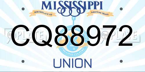 CQ88972 Mississippi License Plate