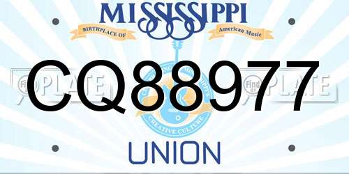 CQ88977 Mississippi License Plate