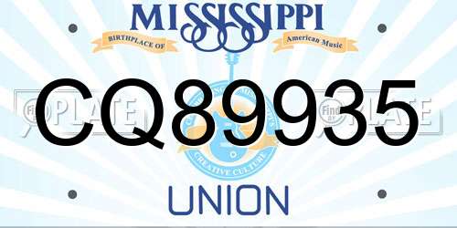 CQ89935 Mississippi License Plate