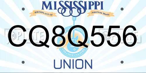 CQ8Q556 Mississippi License Plate