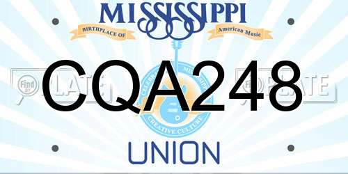 CQA248 Mississippi License Plate