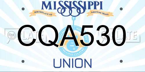 CQA530 Mississippi License Plate