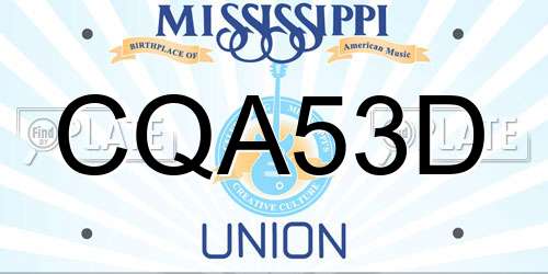 CQA53D Mississippi License Plate