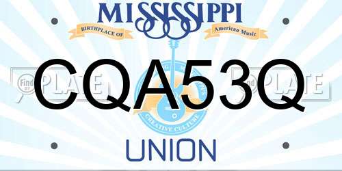 CQA53Q Mississippi License Plate
