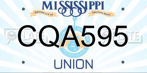 CQA595 Mississippi License Plate