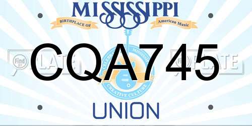 CQA745 Mississippi License Plate