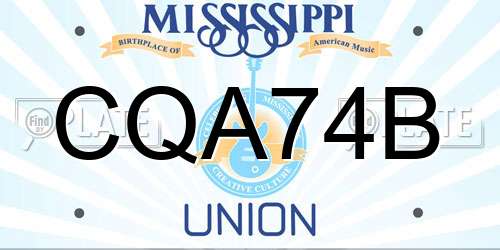 CQA74B Mississippi License Plate