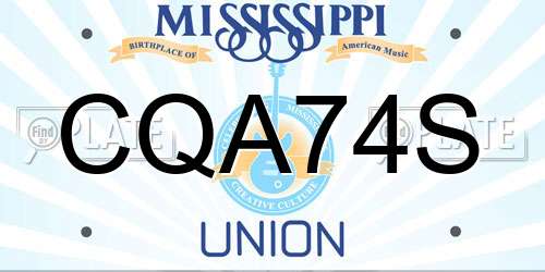 CQA74S Mississippi License Plate