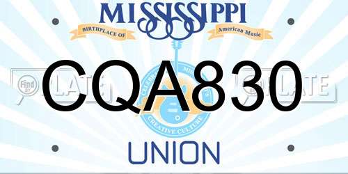 CQA830 Mississippi License Plate