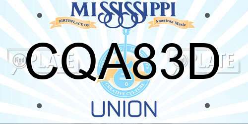 CQA83D Mississippi License Plate