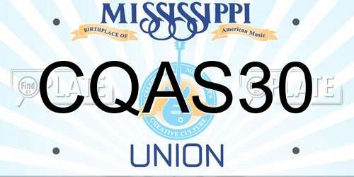 CQAS30 Mississippi License Plate