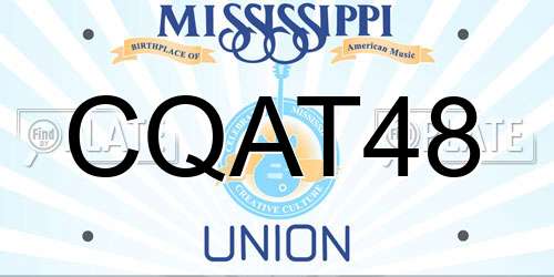 CQAT48 Mississippi License Plate