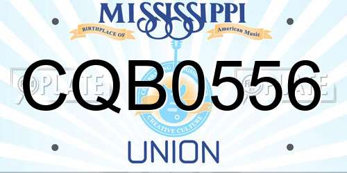 CQB0556 Mississippi License Plate