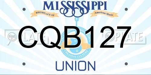CQB127 Mississippi License Plate