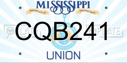 CQB241 Mississippi License Plate