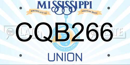 CQB266 Mississippi License Plate