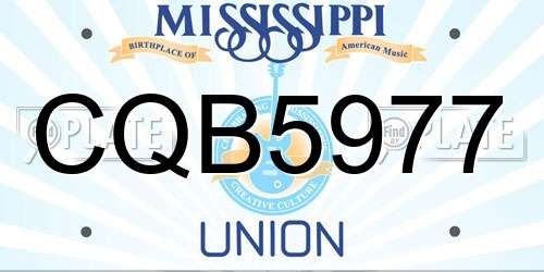 CQB5977 Mississippi License Plate